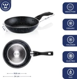 Westinghouse Koekenpan Inductie - Ø 24 Cm - Zwart Marmer - Geschikt Voor Alle Warmtebronnen 10 Westinghouse Koekenpan Inductie - Ø 24 Cm - Zwart Marmer - Geschikt Voor Alle Warmtebronnen -Keukengerei Winkel 1176x1200