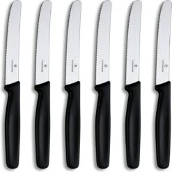 Victorinox Tafelmessen - 6-Delig - Zwart - Recht Heft
