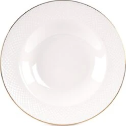 LeRijn® Serviesset Deventer 6 Persoons - 18 Delig - Licht Crème Wit Met Gouden Rand En Motief - Dinerborden - Soepborden - Dessertborden - Borden Servies - Bordenset -Keukengerei Winkel 1198x1200 11