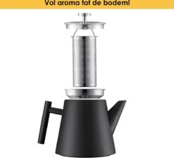 Silberthal - Theepot Met Filter - 1 L - RVS Dubbelwandig - Zwart - Cadeau -Keukengerei Winkel 1200x1091 1