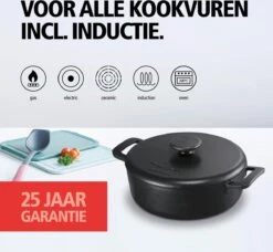 BRABANTIA THE DUTCH Gietijzeren Braadpan - Ø 28cm - MAT Zwart - Inductie -Keukengerei Winkel 1200x1107