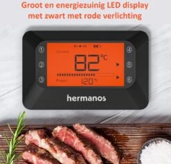 Hermanos® Digitale BBQ Thermometer Draadloos - Keukenthermometer - Bluetooth Met App - 4 Sondes - Magneet - Incl. Batterijen -Keukengerei Winkel 1200x1148 4