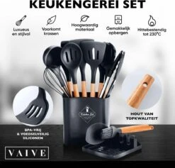 VAIVE Kookgerei Set 13-delig Met Houder - Keukengerei Set - Garde - Spatel Silicone -Keukengerei Winkel 1200x1151 1