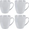 Excellent Houseware Set Van 4x Stuks Bekers/mokken Wit 380 Ml Van Porselein - Melkbekers 2 Excellent Houseware Set Van 4x Stuks Bekers/mokken Wit 380 Ml Van Porselein - Melkbekers -Keukengerei Winkel 1200x1170