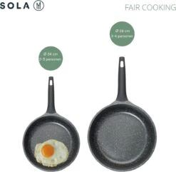 Sola Koekenpan Fair Cooking - Ø 28 Cm - Zwart/wit - Aluminium - Antiaanbaklaag -Keukengerei Winkel 1200x1171 2