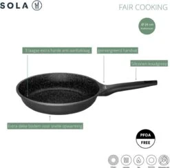Sola - Fair Cooking Zwart/wit Greblon Anti Aanbaklaag -Keukengerei Winkel 1200x1184