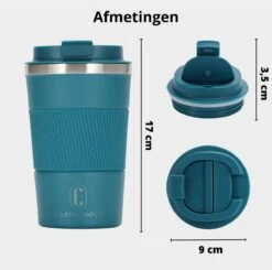 Castagnola Design RVS Koffiebeker To Go - Blauw - 380ml - Thermosbeker - Theebeker -Keukengerei Winkel 1200x1191 3