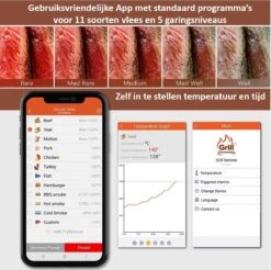 Hermanos® Digitale BBQ Thermometer Draadloos - Keukenthermometer - Bluetooth Met App - 4 Sondes - Magneet - Incl. Batterijen -Keukengerei Winkel 1200x1197 10