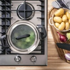 BK Flow Cool Black Glas Kookpannenset - 4-delig - Zwart - Glazen Deksel - Veilig Afgietsysteem - Inductie -Keukengerei Winkel 1200x1200 25