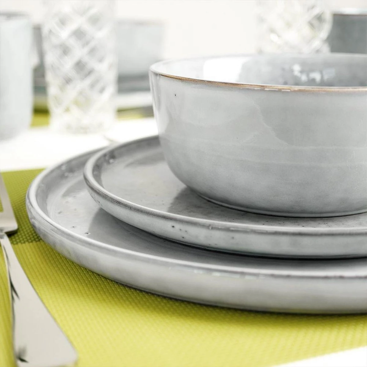 Excellent Serviesset - Servies - 16 Stuks - Aardewerk - Grijs 5 Excellent Serviesset - Servies - 16 Stuks - Aardewerk - Grijs - Afbeelding 3