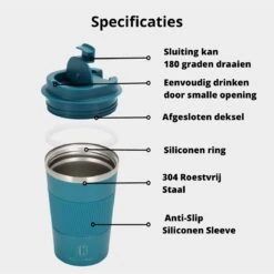 Castagnola Design RVS Koffiebeker To Go - Blauw - 380ml - Thermosbeker - Theebeker -Keukengerei Winkel 1200x1200 499