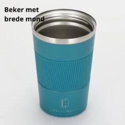 Castagnola Design RVS Koffiebeker To Go - Blauw - 380ml - Thermosbeker - Theebeker -Keukengerei Winkel 1200x1200 500