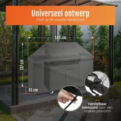 GrillX Barbecue Hoes - 145 X 61 X 117cm - BBQ Hoes Waterdicht - Beschermhoes Inclusief Trekkoord - BBQ Accesoires -Keukengerei Winkel 1200x1200 554