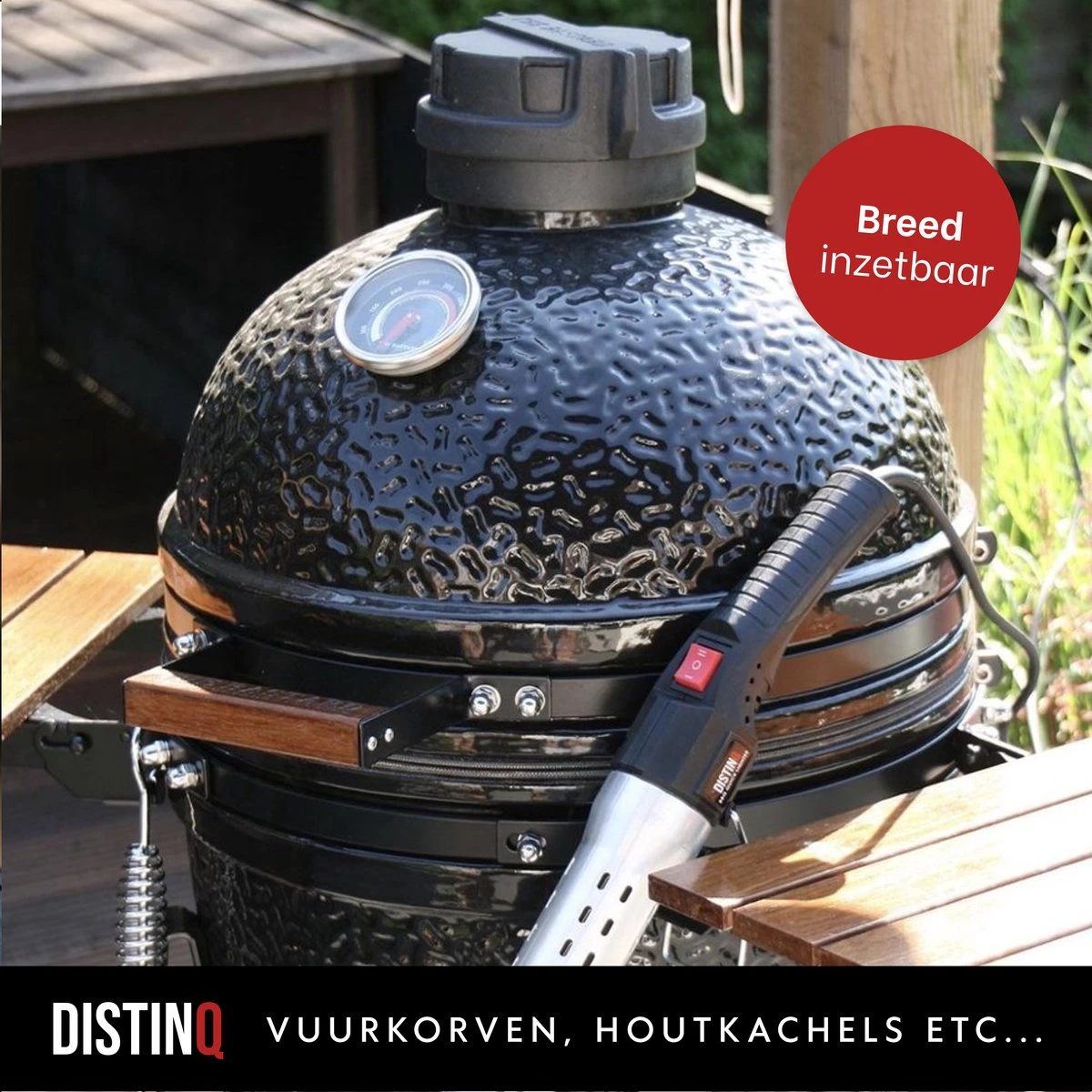 DistinQ BBQ Lighter Aansteker - Elektrische Barbecue Looftlighter Houtskool Starter Voor Barbecue, Grill En Open Haard - 2000 Watt 11 DistinQ BBQ Lighter Aansteker - Elektrische Barbecue Looftlighter Houtskool Starter Voor Barbecue, Grill En Open Haard - 2000 Watt - Afbeelding 9