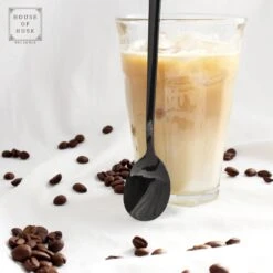 House Of Husk Latte Macchiato Lepels Set - Lange Theelepels - Koffielepels - Longdrinklepels - Sorbetlepels - Barlepel - RVS - 6 Stuks - 20CM - Zwart -Keukengerei Winkel 1200x1200 636