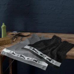 DDDDD Saar - 2x Theedoek & 2x Keukendoek - Black -Keukengerei Winkel 1200x1200 808