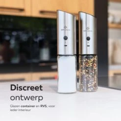 101Products Peper- & Zoutmolen Elektrisch - USB Oplaadbaar - Pepermolen - Zoutmolen - RVS -Keukengerei Winkel 1200x1200 832