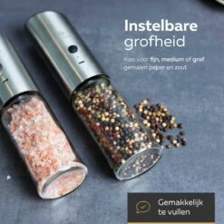 101Products Peper- & Zoutmolen Elektrisch - USB Oplaadbaar - Pepermolen - Zoutmolen - RVS -Keukengerei Winkel 1200x1200 833