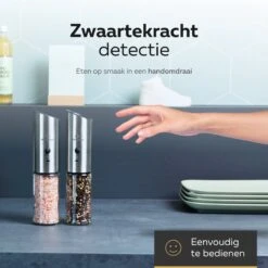 101Products Peper- & Zoutmolen Elektrisch - USB Oplaadbaar - Pepermolen - Zoutmolen - RVS -Keukengerei Winkel 1200x1200 834