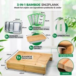 Ecowize 3-in-1 Bamboe Snijplank Met Opvangbak - Snijplank Hout Incl. 3 Roestvrijstalen Opvangbakjes Met Bamboe Deksel, 4 Inzetbare Raspen - Groentesnijder, Hakblok, Borrelplank, Tapasplank, Broodplank - 40x30cm - Duurzaam Cadeau -Keukengerei Winkel 1200x1200 867