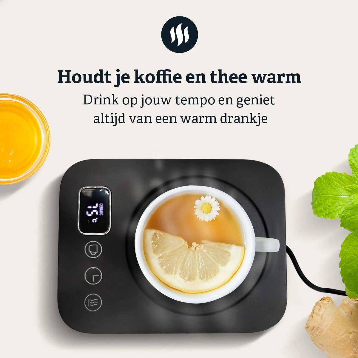 Shutterlight Verwarmde Onderzetter – Tot 85°C – 9 Standen – Timer – Warmhoudplaat Voor Mok Thee & Koffie – Mug Heating Plate – Cup Warmer 4 Shutterlight Verwarmde Onderzetter – Tot 85°C – 9 Standen – Timer – Warmhoudplaat Voor Mok Thee & Koffie – Mug Heating Plate – Cup Warmer - Afbeelding 2