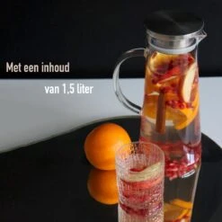 MÊZON® Schenkkan - Glazen Waterkan - Waterkaraf Voor Fruitwater - Multifunctionele Decanteer Karaf - Kan Met Deksel - 1.5L Capaciteit -Keukengerei Winkel 1200x1200 969