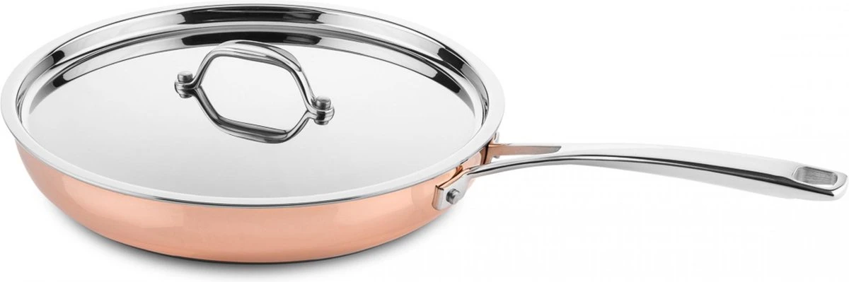 Koekenpan Ø26cm Met Deksel - Inductie - Koper - DUCQ 3 Koekenpan Ø26cm Met Deksel - Inductie - Koper - DUCQ