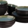 Palmer Serviesset Lotus Stoneware 6-persoons 24-delig Zwart Turquoise -Keukengerei Winkel 1200x707 2