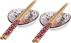 Winkrs | 2 Persoons Japanse Sushi Servies Set (rood) Met Eetstokjes, Kommetjes En Opleggers Voor Stokjes -Keukengerei Winkel 1200x740 2