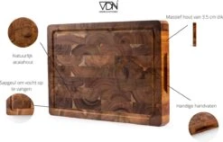 VDN Professionele Snijplank Acacia Hout Met Sapgeul En Handvatten – Hakblok 26x38x3.5 Cm -Keukengerei Winkel 1200x770 3