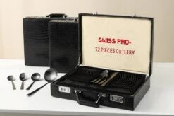 Swiss Pro+ Bestekset In Koffer-72 Delig-12 Persoons-Zwitsers Kwaliteit-Complete Set-100% Roestvrijstaal- Zwart -Keukengerei Winkel 1200x799 68