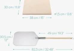 Navaris Pizzasteen XL Voor Oven En Barbecue - Rechthoekige Pizzaplaat 38 X 30 Cm - Inclusief Pizzaschep Met Extra Lang Handvat En Receptenboek -Keukengerei Winkel 1200x834 2