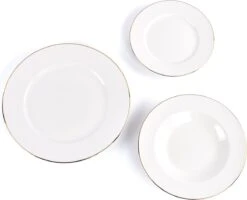 LeRijn® Serviesset Deventer 6 Persoons - 18 Delig - Licht Crème Wit Met Gouden Rand En Motief - Dinerborden - Soepborden - Dessertborden - Borden Servies - Bordenset -Keukengerei Winkel 1200x972 1