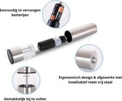 MD-Goods ® Elektrische Peper En Zoutmolen Set - Pepermolen - RVS - Cadeau - Restaurant Kwaliteit 8 MD-Goods ® Elektrische Peper En Zoutmolen Set - Pepermolen - RVS - Cadeau - Restaurant Kwaliteit -Keukengerei Winkel 1200x994 2