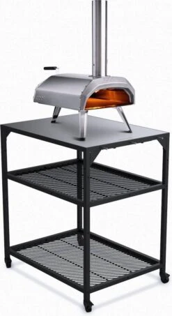 Ooni - Tafel - Medium - Pizza Tafel - 60x80x 90cm - RVS - Zwart -Keukengerei Winkel 654x1200 1