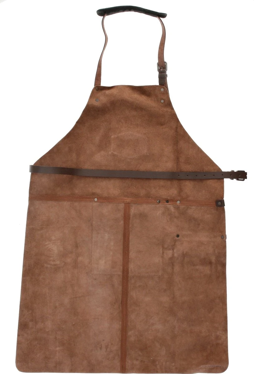 Old West BBQ Schort Barbecue Schort Leer - Cognac Bruin 4 Old West BBQ Schort Barbecue Schort Leer - Cognac Bruin - Afbeelding 2