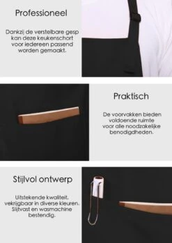 Schortenwinkel - Professioneel Keukenschort - Kookschort - Horeca - Zwart 12 Schortenwinkel - Professioneel Keukenschort - Kookschort - Horeca - Zwart -Keukengerei Winkel 850x1200