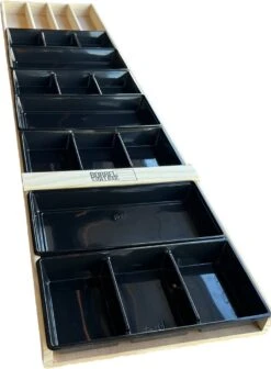 Sjoelbak - Borrelsjoelbak - Hapjesplank - Borrelplank - Mini Sjoelbak 120 Cm Met Zwarte Bakjes - Kleine Sjoelbakken -Keukengerei Winkel 882x1200